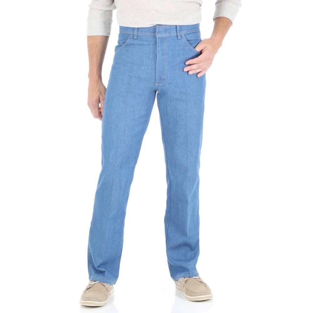 Wrangler Five Star Heritage Stretch Flex Jeans Light Wash Blue 46x30 Regular Fit